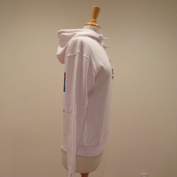 Women XS White Hoodie Sweatshirt Hello Kitty Embroidery Screen Print Warm Cozy - Picture 6 of 16